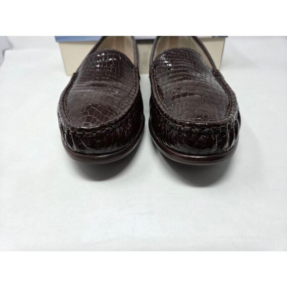 SAS SAN ANTONIO SHOES SIMPLIFY BROWN CROC PATENT COMFORT LOAFER WOMENS 12 S EUC - Picture 3 of 9